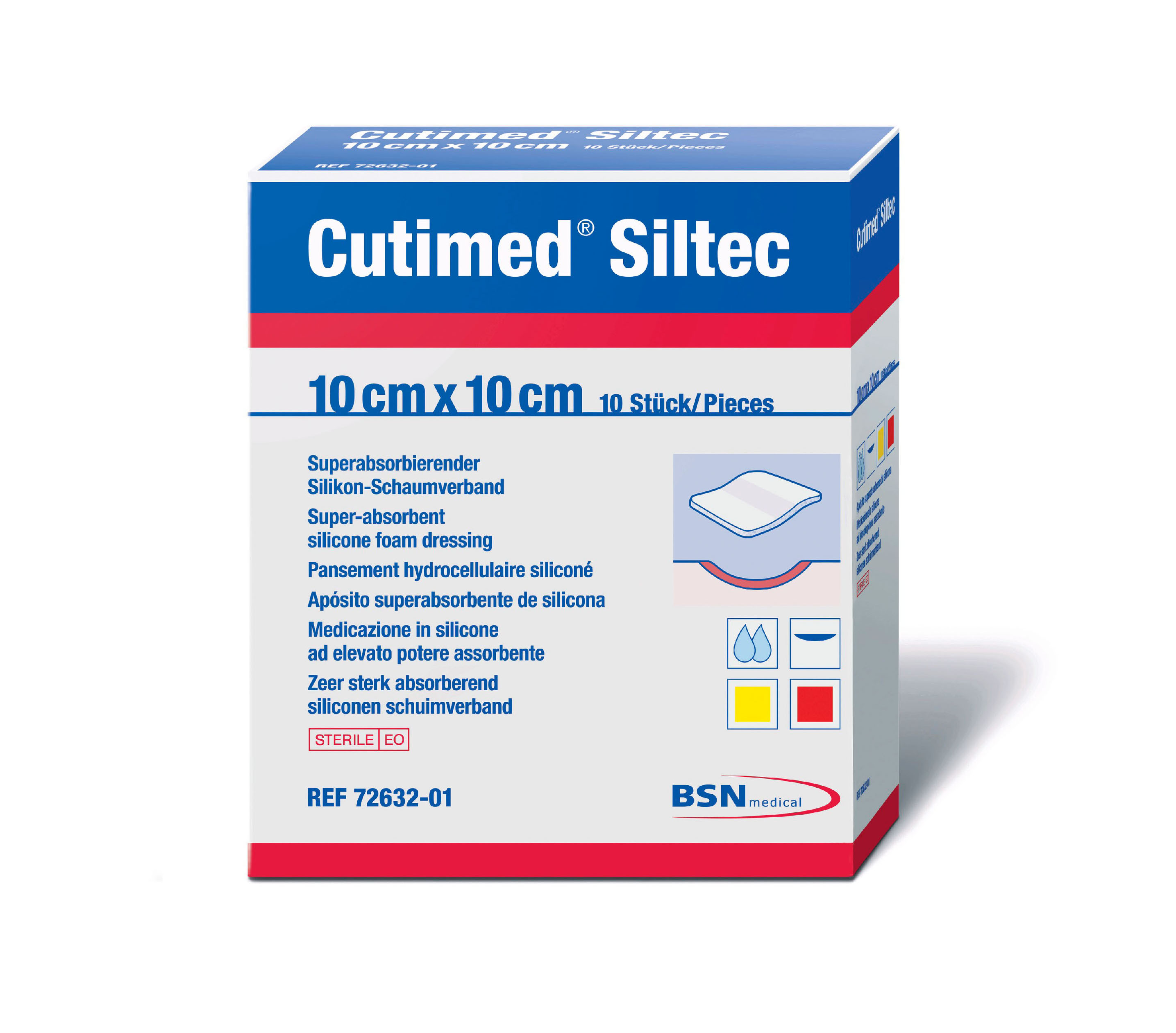 curativo para gerenciamento de exsudato com borda de silicone Cutimed<sup>®</sup> Siltec