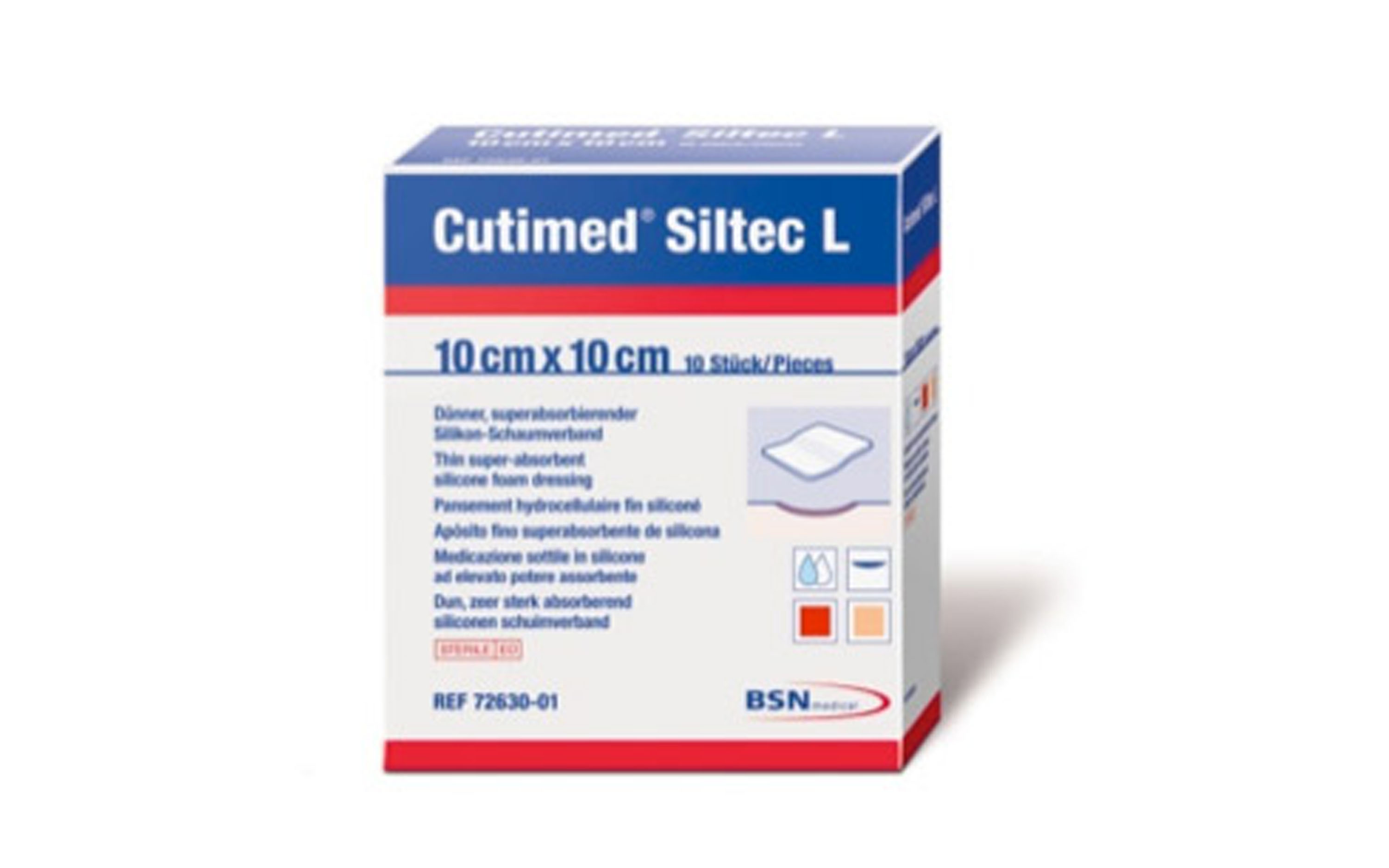 curativo para gerenciamento de exsudato com borda de silicone Cutimed<sup>®</sup> Siltec L